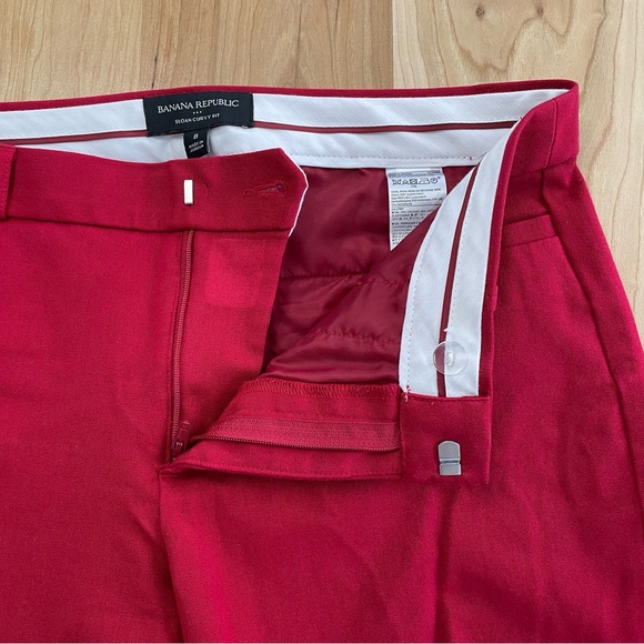 Banana Republic Womens Pants Cherry Red Mid Rise Sloan Curvy Fit Stretch Ankle 8 - Picture 5 of 7